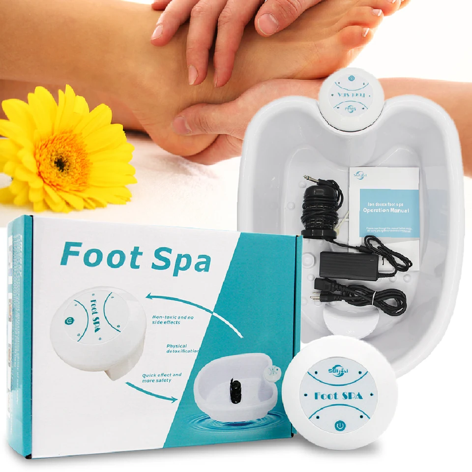 Detox Ion Electric Foot Spa Massager Massager Mini Footbath Cleans Footspa Vibrat Whirlpool Care Guray Aqua Health Therapy