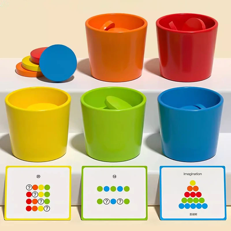 Detská farba triediaci pohár Montessori Toy Math Counting Logické myslenie Zodpovedajúce zmyslové hry farské vzdelávacie materiály Detské hračky