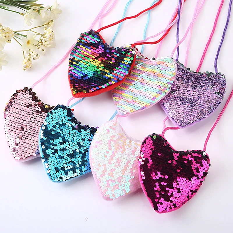 Detská flicin Coin Bag Girl Messenger Love Heart Bag Cuto