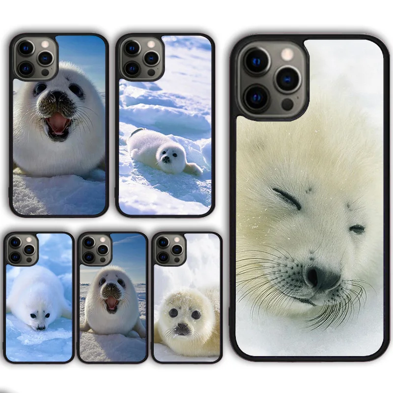 Detská harfa pečať morský levový kryt pre telefón pre iPhone 16 15 SE2020 13 14 11 12 Mini Pro Max 6 7 8 Plus Coque Fundas Shell