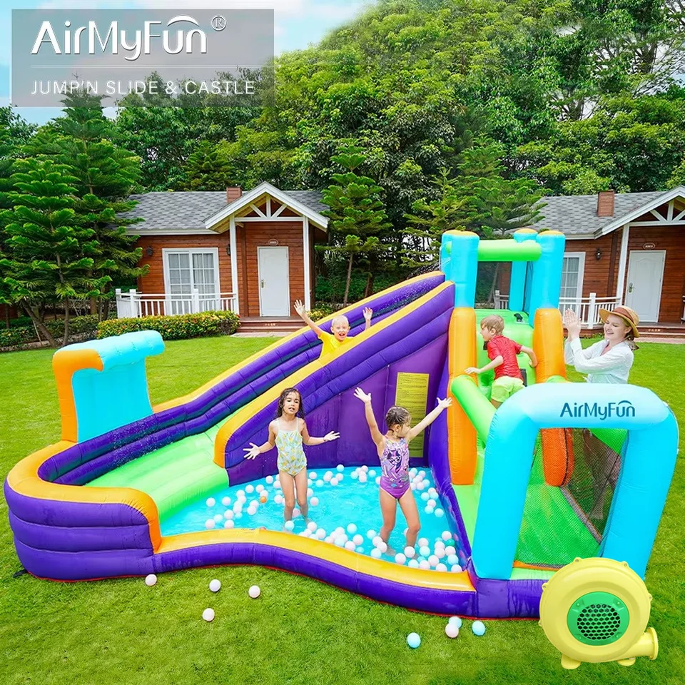 Detská hra Adventure nafukovací kombo párty odrazte dom s vodou posúvačom Moonwalk Bouncer Jumping Castle na predaj