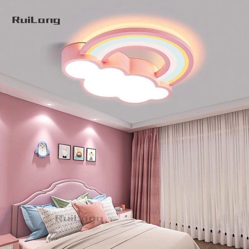 Detská izba stropná lampa Rainbow Cloud Luster pre deti Room Dievčatá Dievčatá princezná detská spálňa dekora