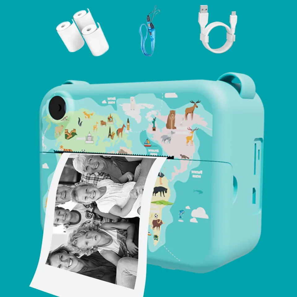 Detská kamera okamžitá tlač 0 Ink Instant Print Photo - darčeky vianočných narodenín pre 3 - 8 dievčat chlapcov - prenosná hračka