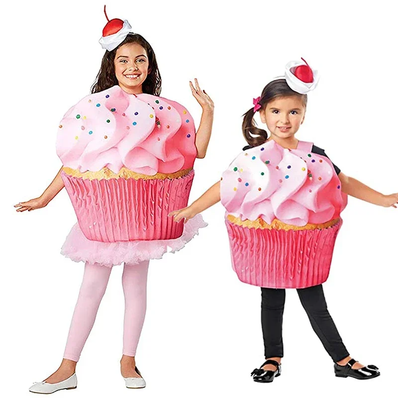 Detská košíčka Konfety kostýmy Dievčatá Cukor sladký ružový koláč šaty dám Halloween kostým pre deti purim karneval outfit mn11