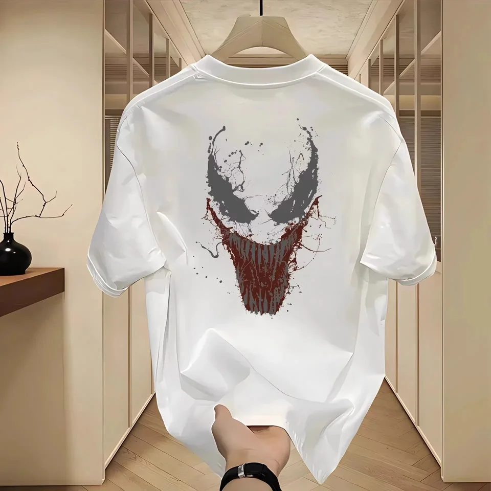 Detská módna značka Malý výstrih čiernej posádky krk Trend Half Ruckve Base Tričko letný zázrak jedu tlač s krátkym rukávom Tričko