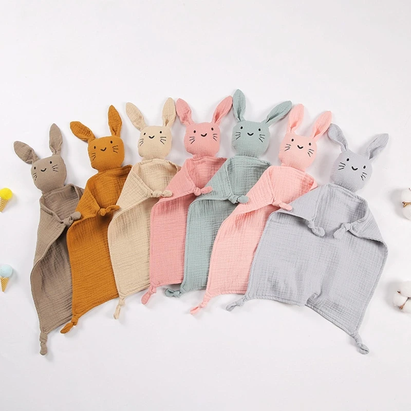 Detská upokojujúca prikrývka mäkká gázová podbradníka teeter burp handrika darček Rabbit pre bábiky upokojenie uterák pohodlie spanie maznanie