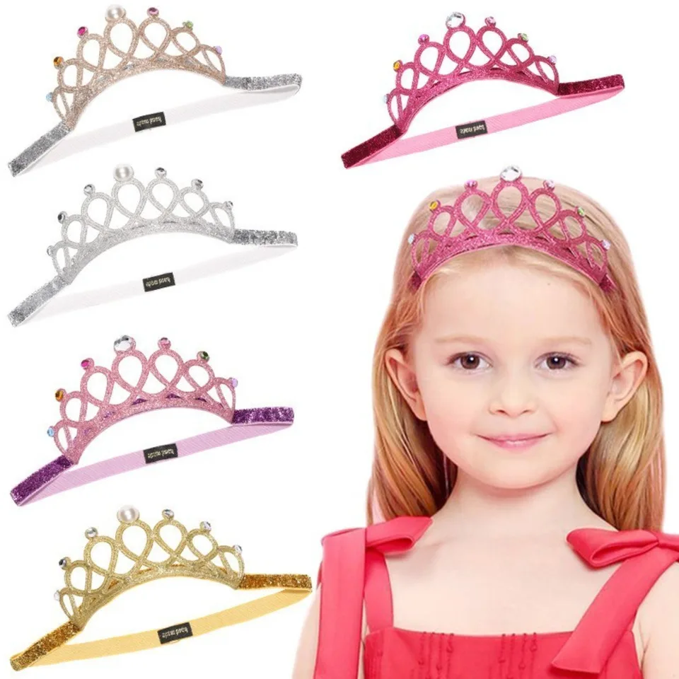 Detská čelenka dievča koruna narodeninová oslava novorodenecké deti deti gumové bandážové doplnky Hairbands Turban Bow Photography