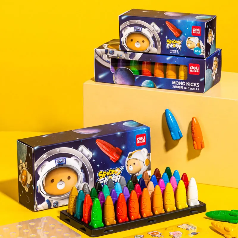 Detské 36 farebné rakety Crayons Detské nedotknuteľné netoxické pastelky na umývanie pastelky