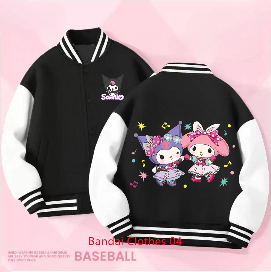 Detské baseballové uniforma športových vrcholov miniso Sanrio Kuromi bundy pre dievčatá jar jesenné dospievajúce deti Cartoon Princess Cardigan