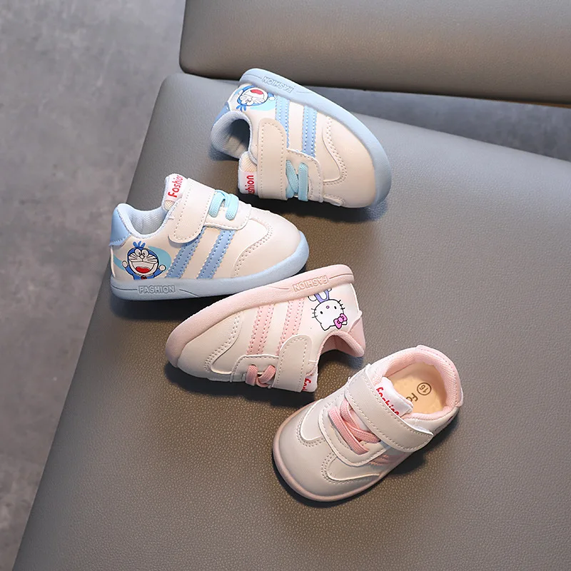Detské batoľa topánky mäkké podrážky topánky teniska Casy Hello Kitty Kids Biele topánky pre chlapcov dievčatá Novorodenecké topánky First Walkers
