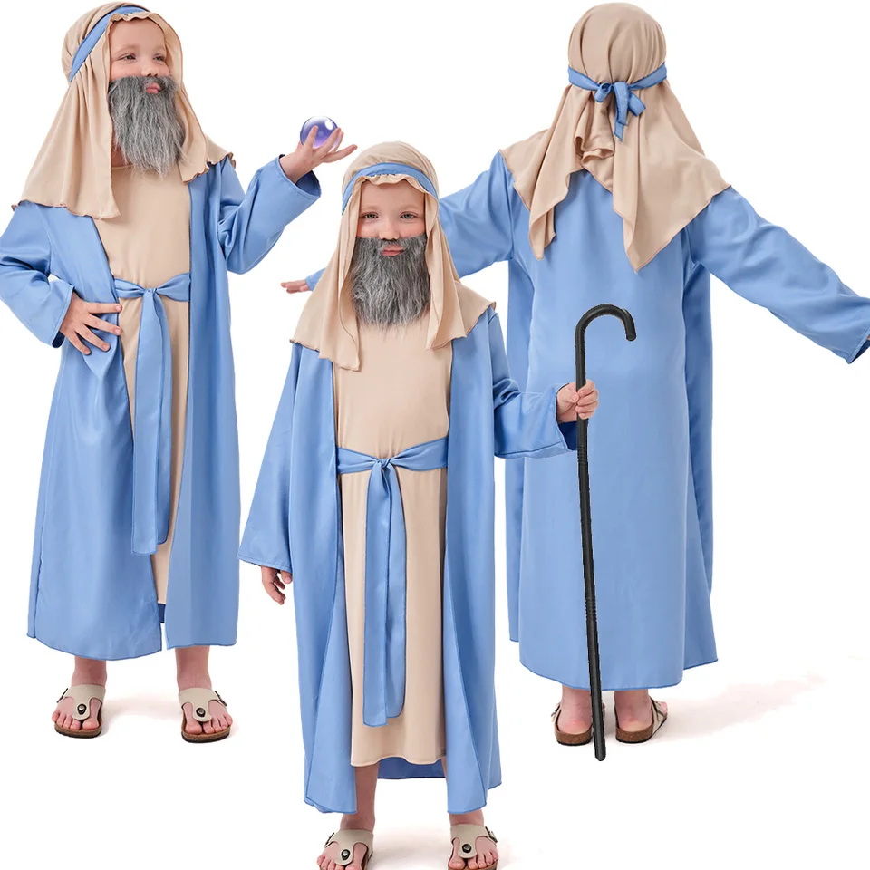 Detské detské javiskové predstavenie arabský dedko Cosplay kostým chlapci chlapci detské oblečenie pokrývky pokrývok Halloween Carnival Party Suit