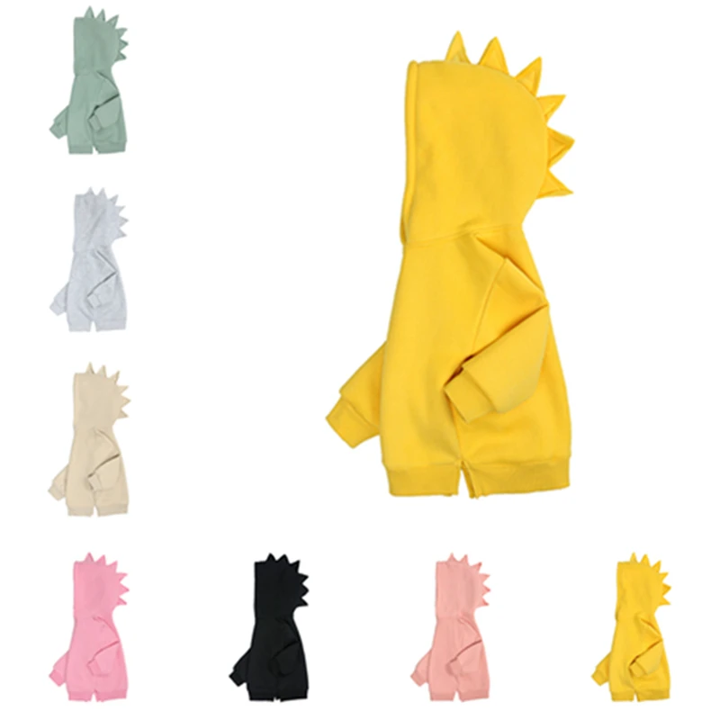 Detské dievčatko oblečenie pre dospievajúcich mikinu Dinosaurus s kapucňou roztomilý bavlnený kabát Teplá bunda s dlhým rukávom pre chlapcov kapucňu Ženy