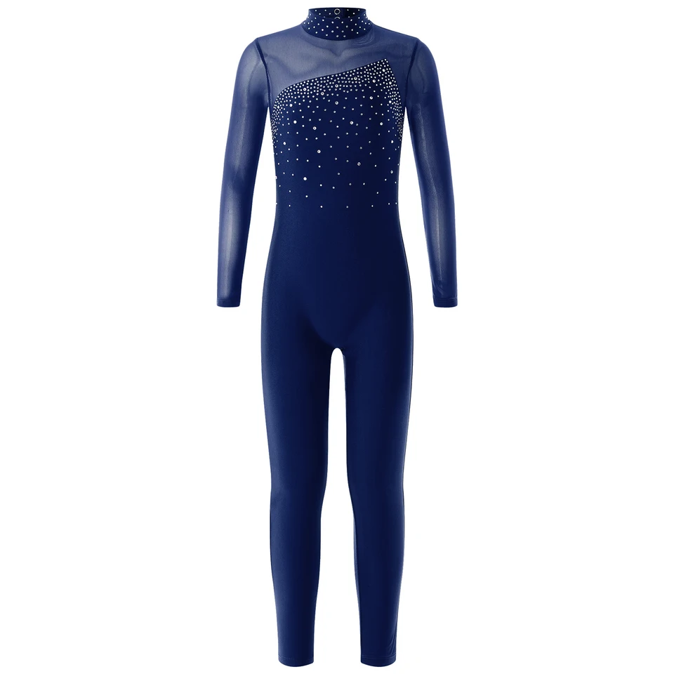 Detské dievčatá kreslenie kostýmy baletný tanec gymnastika trikot lesklý kamienok s kamkotmi jogu jogu pódium Performance Dancewear