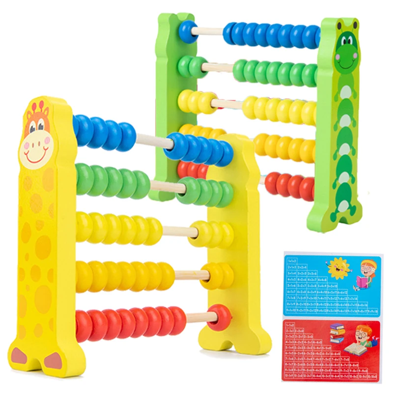 Detské drevené abacus skoré matematické učenie Toy Montessori vzdelávacie počítanie výpočet korálikov logické myslenie hračky pre batoľatá