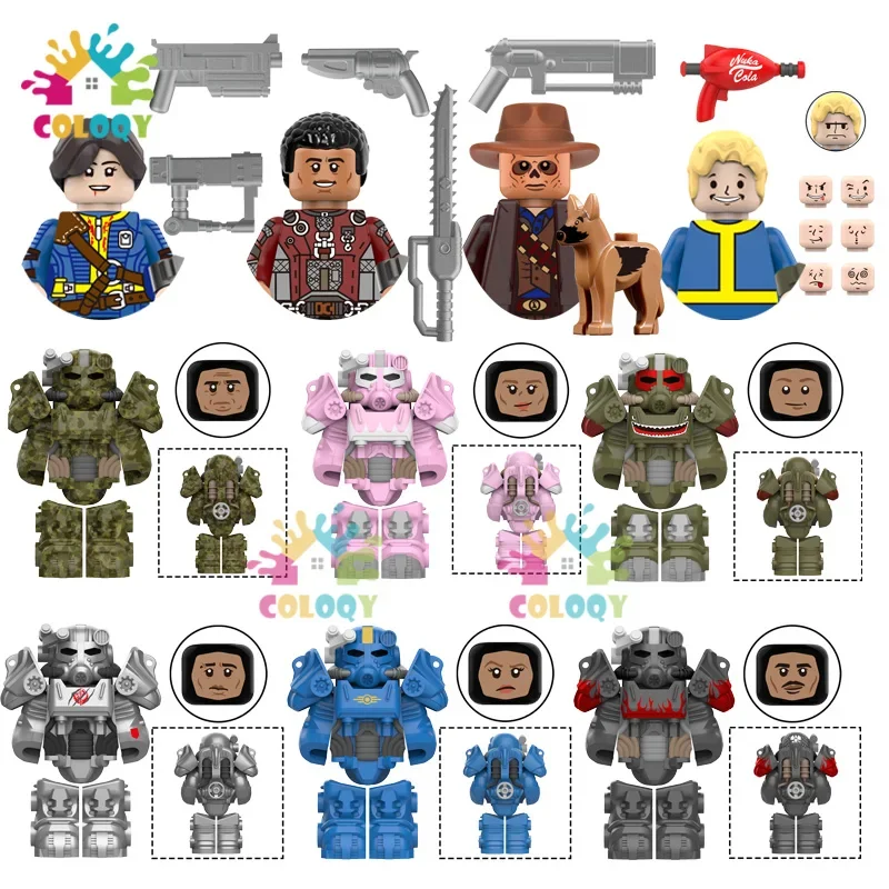 Detské hračky Bos hra T60 Power Armor Building Blocks Blocks Iron Armor vojakov Mini akčné figúrky hračky pre deti vianočné darčeky