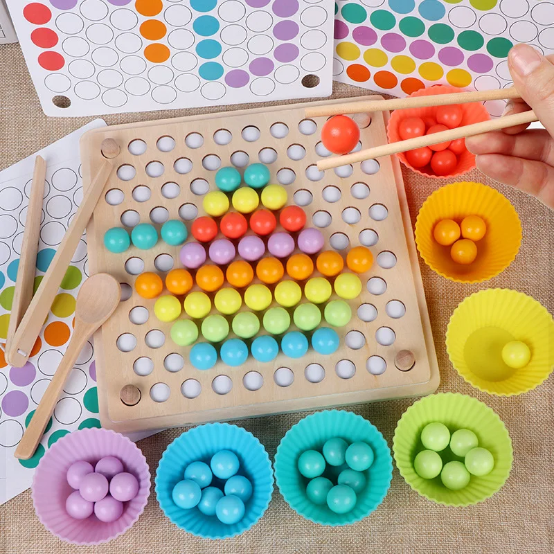 Detské hračky Montessori Drevené hračky ruky mozgový výcvik klip korálky puzzle doska matematika matematika baby ranné vzdelávacie hračky pre deti
