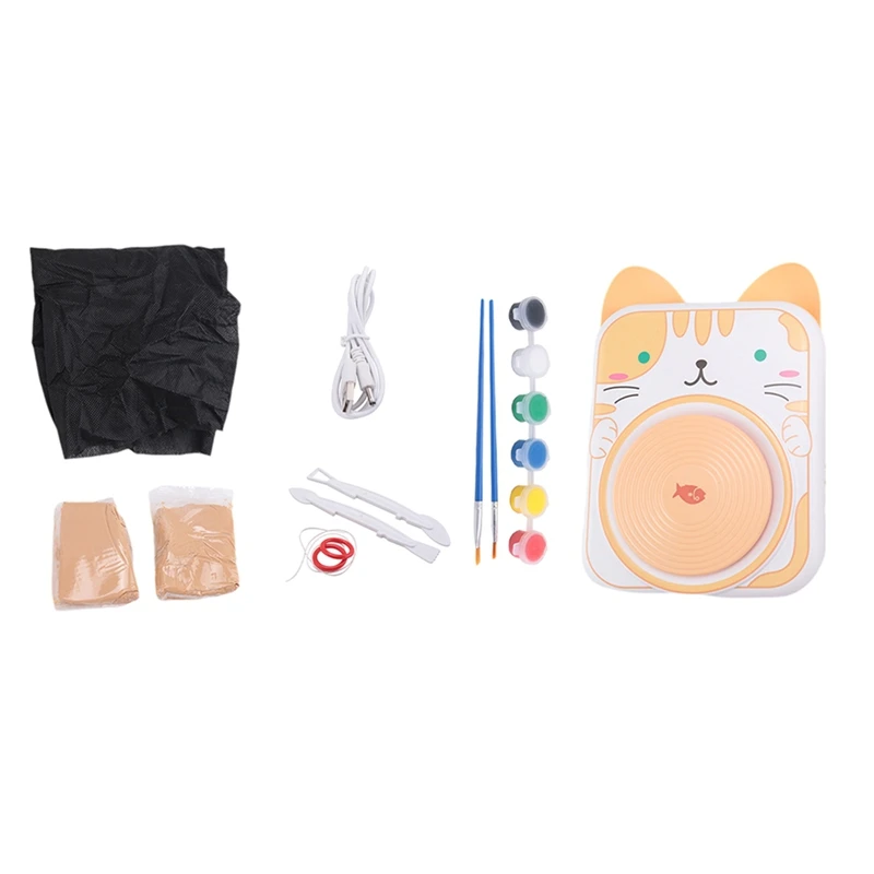 Detské hrnčiarske koleso - ílové sochárske náradie a maľovacia súprava, DIY Kit pre začiatočníkov, 6 balení modelovanie hliny, remeselnícke súpravy odolné