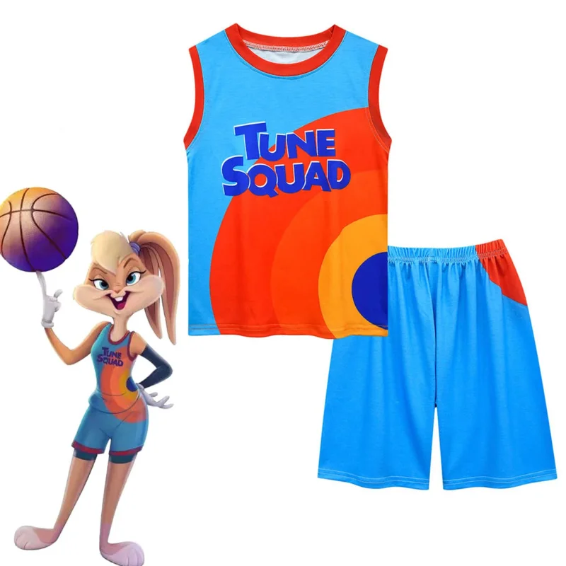 Detské oblečenie chlapci dievčatá vesmírne jam 2 cosplay kostýmy naladenie vesty Trsh tričko nohavice nohavice detské deti basketbalový športový oblek D1
