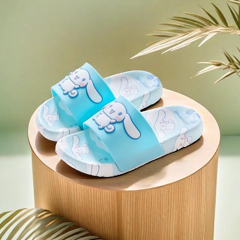 Detské papuče Sanrio Dievčatá Dievčatá Roztomilé žabky Karikatúra Soft Bott Family Non-Slip Plippers