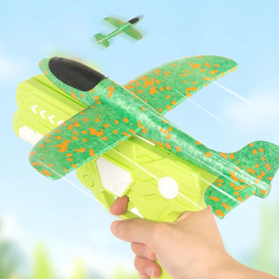 Detské penové lietadlo Lietadlo katapult lietadlové pištole hračky pre deti vonkajšie hádzanie lietadla Model Model Flying hračky darčeky