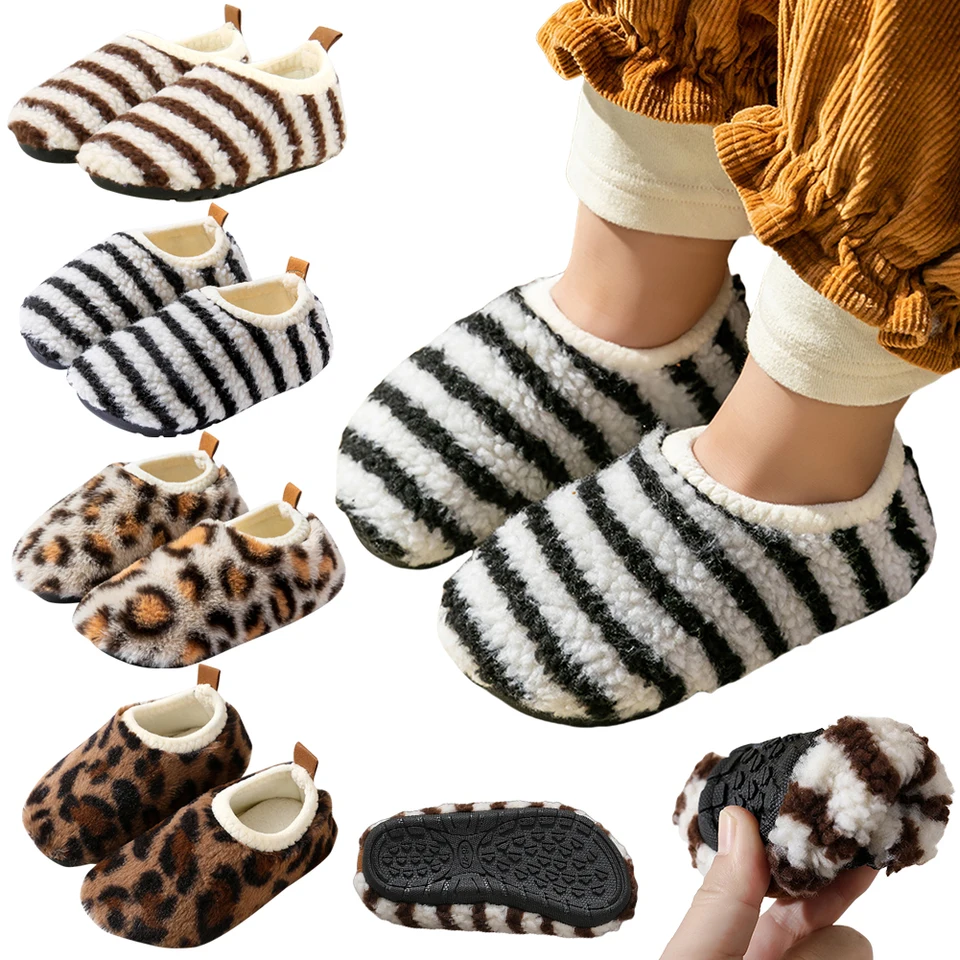 Detské plyšové topánky Fluffy Domáce papuče Svetlé fuzzy ponožky klinky mäkké bosé topánky pre deti pre deti dievčatá dievčatá