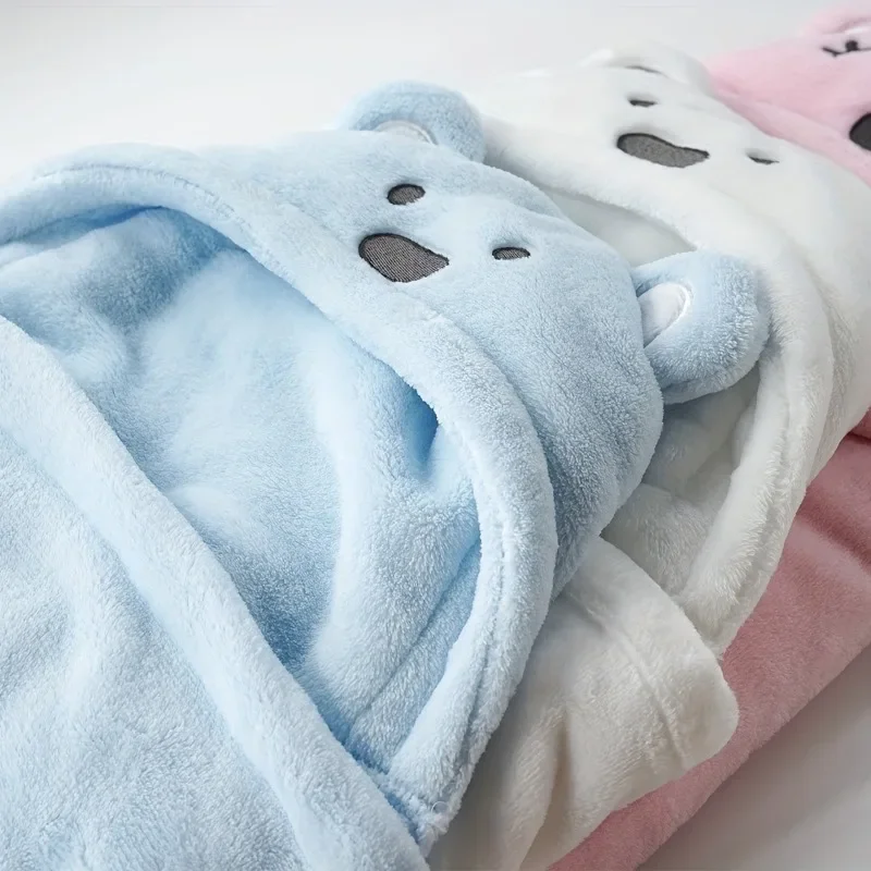 Detské prikrývky super mäkké kondicionovanie prikrývka pre dievčatko a chlapci roztomilé plyšové medvedie detské prikrývky baby Swaddle prikrývka ružová