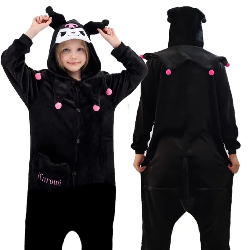 Detské pyžamy Kuromi Kosto pre dospelých pre deti Karikačné postavy Dievčatá celé telo plášťové oblečenie Halloween Party outt