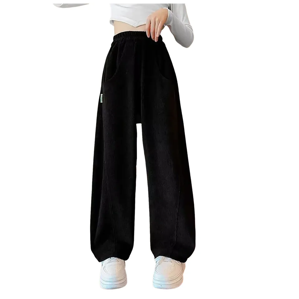 Detské tuhé farebné kombinézy Hip Hop Street Príležitostné vreckové nohavice Tréning Panty Classic Fashion Casual Girls 18 Plus oblečenie