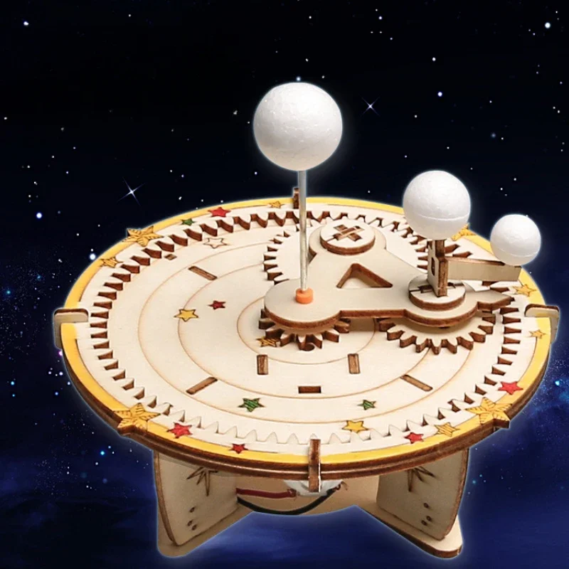 Detské vedecké experimenty Kit DIY astronomické vesmírne glóbus ručne vyrábané Sun Earth Moon System Model Technológia remeslá drevené materiály