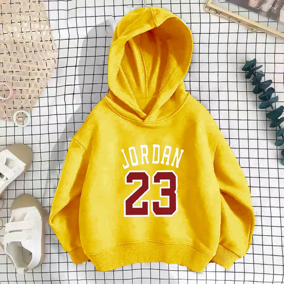 Detské športové tričko s basketbalom na ulici Detská košeľa s dlhou kapucňou Loose Loose Boys's Clothing Jednoduché tlačené 23 veľkosti detských vrchov mäkké pohodlné
