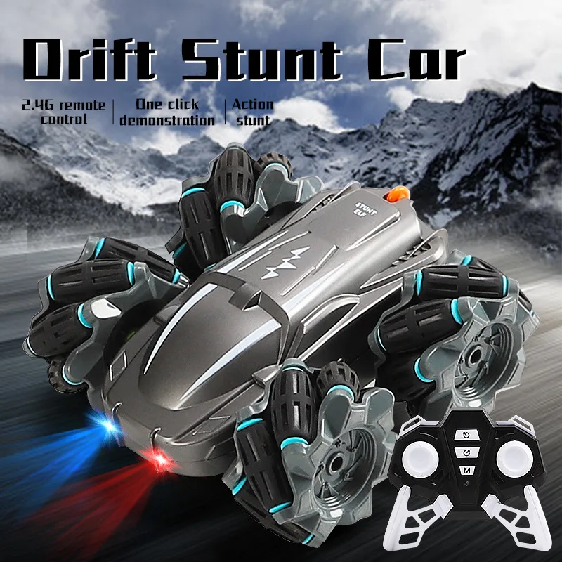 Detský automobil RC Stunt Rolling obojstranný automobil 360 ° Rotujúce nabíjanie Drift Drift Racing Car Auto rádiokomantát Wltoys
