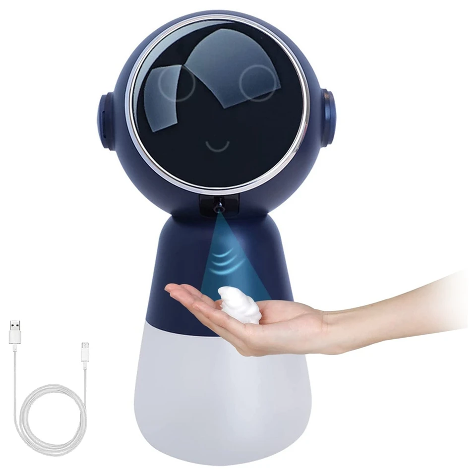 Detský dávkovač mydla, automatický dávkovač mydla 320 ml, nabíjateľný robot dotyk bez ručného penového mydla DispenSer Blue