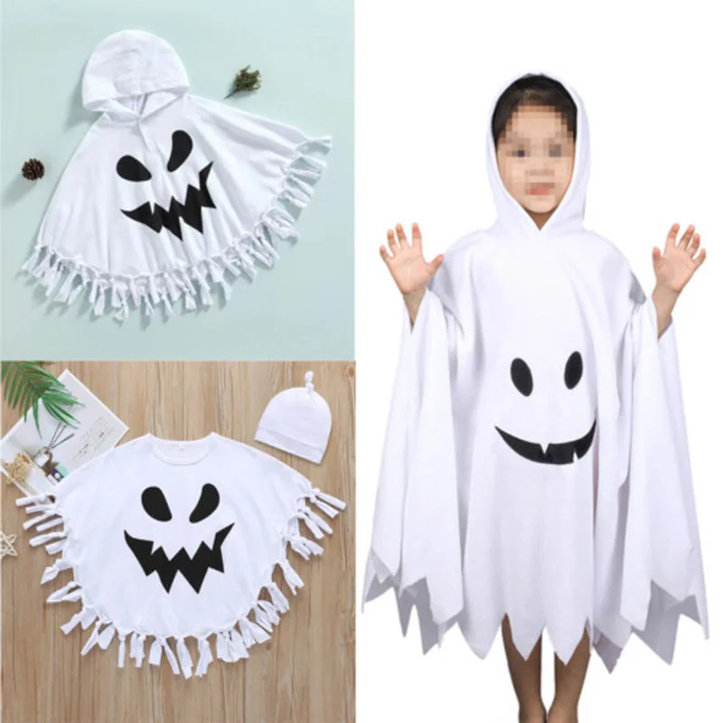Detský halloween netopier Cape Set Tassel Pullover bez rukávov bez rukávov s kapucňou Kids Boys Girls Ghost Cape Costume Cosplay oblečenie