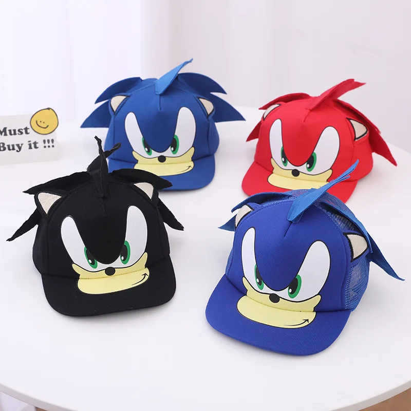 Detský klobúk Sonic Baseball Cap Jar a jeseň Nový kreslený plochý klobúk pre chlapcov a dievčatá Super Sonic Mouse Hip-Hop Hat