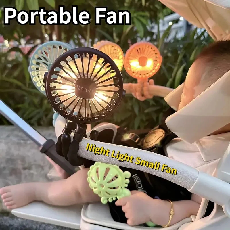 Detský kočík ventilátor ručne držaný nabíjateľný USB bez čreva Malé skladacie fanúšikov
