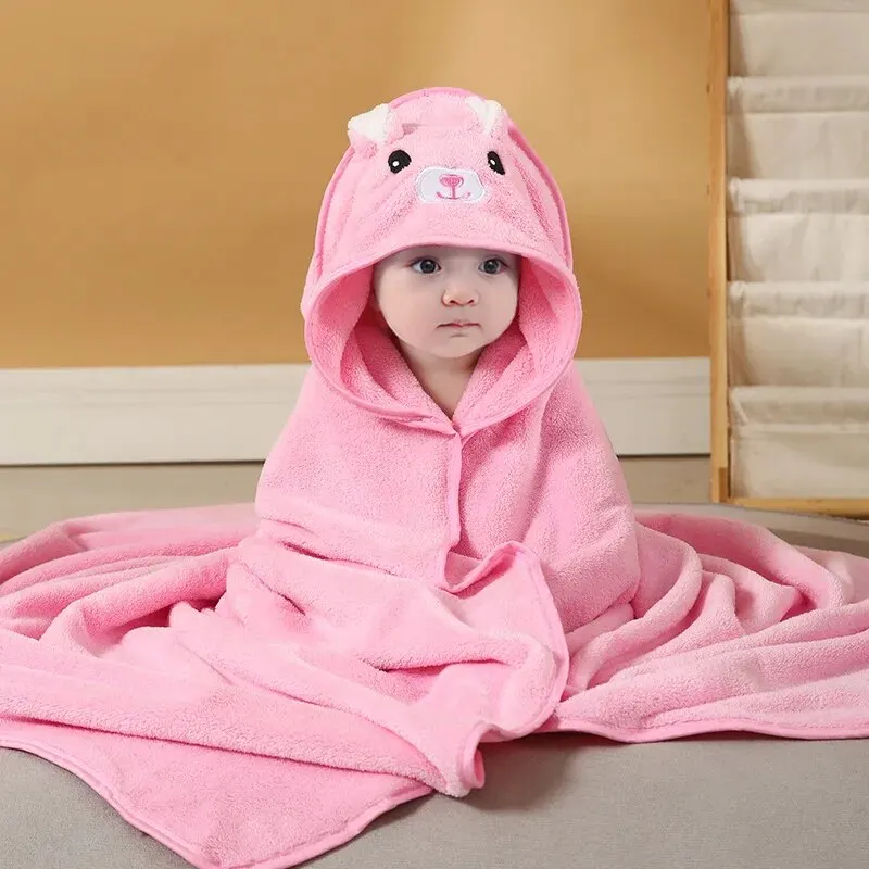 Detský plášť na uteráky rýchlo sušený koralovými zamatovými rúžkami karikatúra Kapaka Baby Darling Hooded