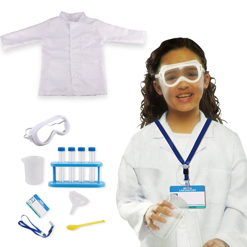 Detský vedec Cosplay kostým profesionálne skúsenosti darčeky Detské laboratórium kostýmy Doktor biely kabát materské školy hračky