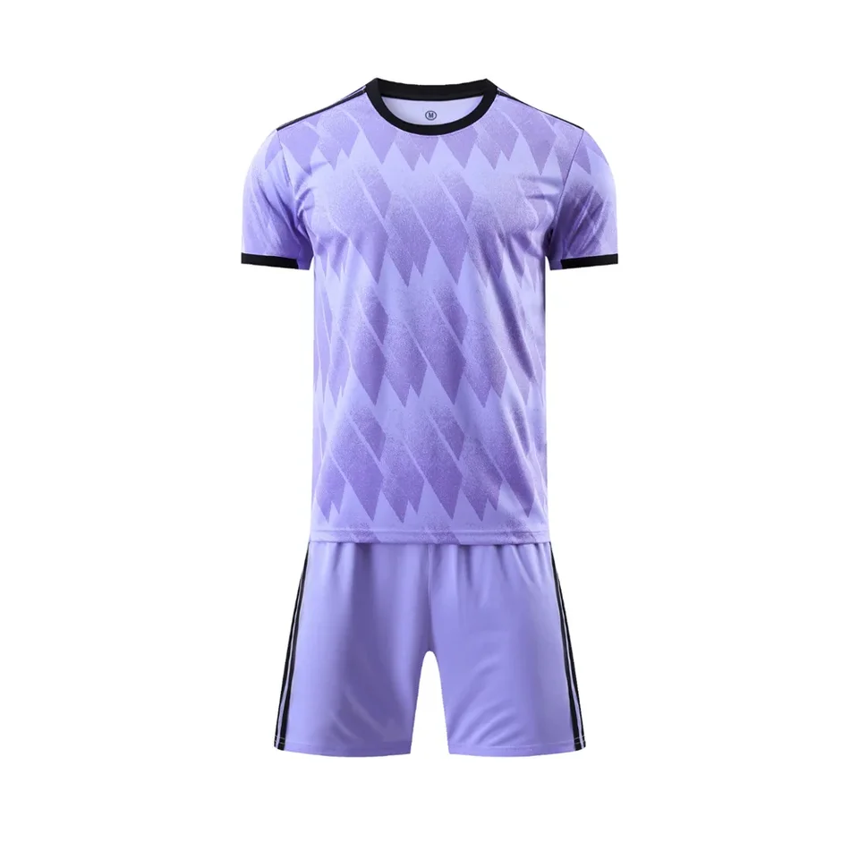 Detský športový set chlapca dievča Purple no logo odznak košeľa Tréning Noste mužov a detské hry futbalové súpravy vo voľnom čase uniformy