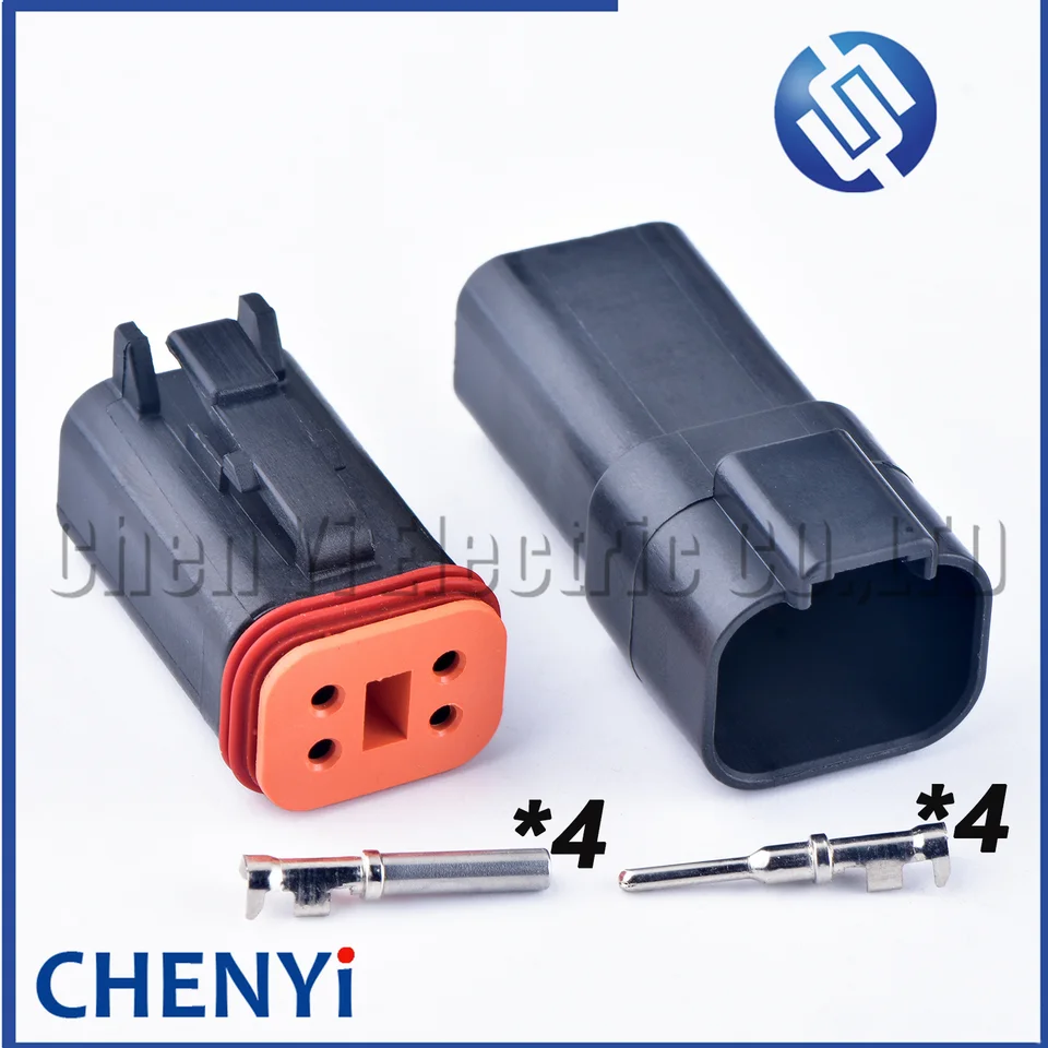 Deutsch Black 4 Pin/Way DT 1,5 mm séria mužských samíc automobilových nepremokavých konektorov zapečatená zástrčka DT06-4S DT04-4P