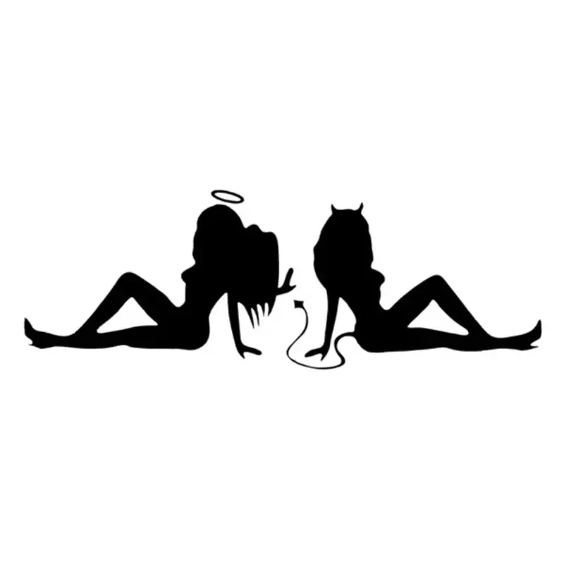 Devil a Angel Cartoon Figure Grafické nálepky pre autá pre notebook pre notebook Fľaša na fľašu automobil automobil Van SUV Motorcycle vozidlo Win