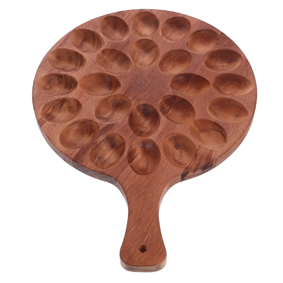 Deviled Egg Tray Domáce kuchynský riad dávkovač Simple Rack Serving Plate Drevené skladovanie Veľká noc