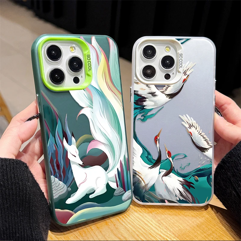 Deväť chvostových líšok a víly Crane pre Samsung Galaxy A55 A35 A25 A15 A05 A05S 5G A13 A23 A12 A22 A32 A52 A52S A72 A72 A51 A71 4G 4G 4G