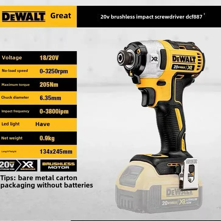 Dewalt DCD887 Elektrický nárazový vŕtačka vŕtačka 3250 ot / min