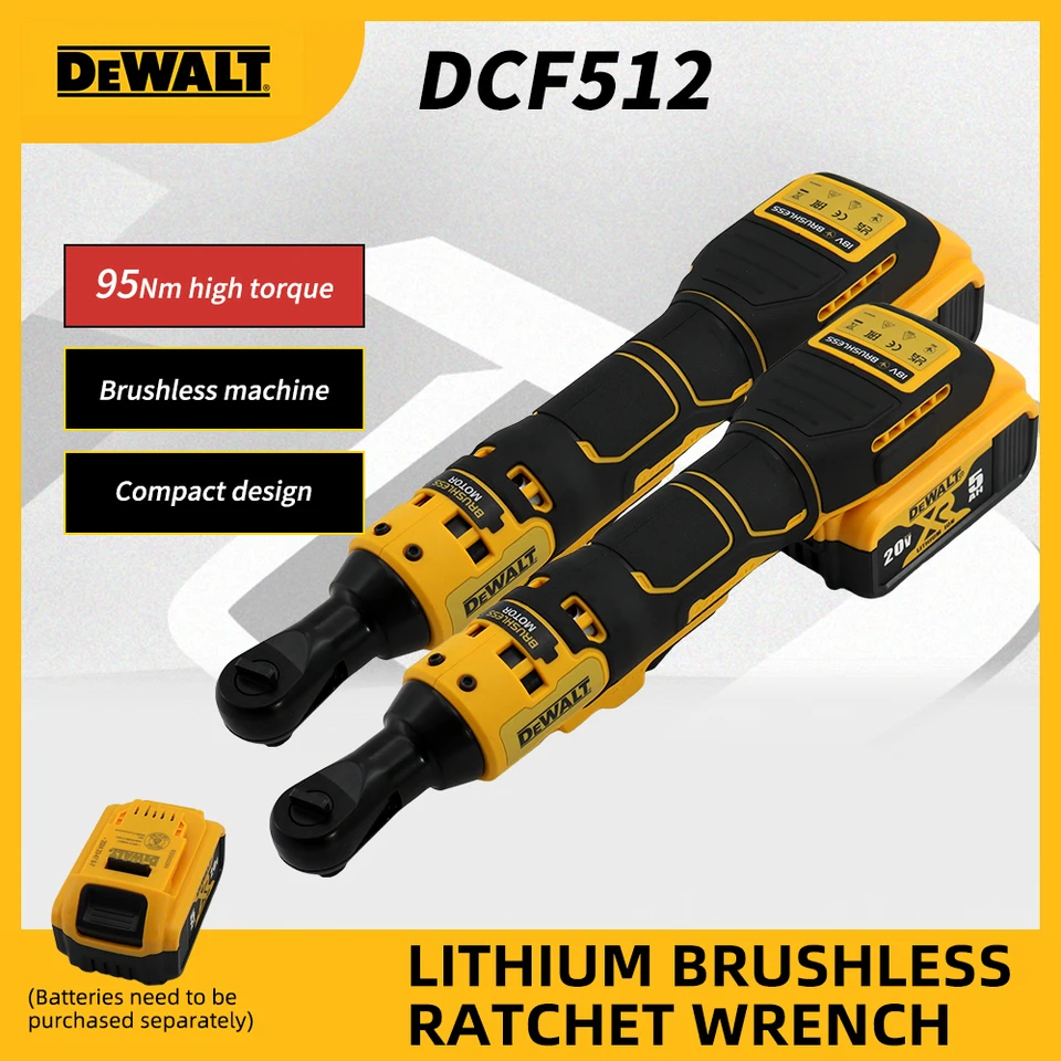 Dewalt DCF512 bez kefy Rýchlosť s premenlivou rýchlosťou RATCHET Pravý uhol 20V Demontáž batérie skrutka elektrický nárazový kľúč