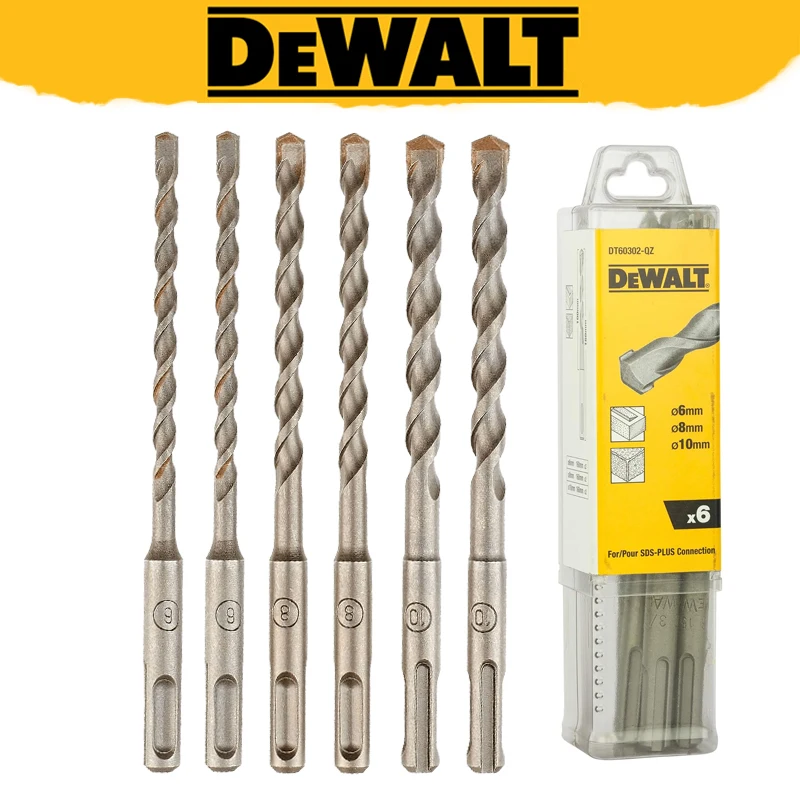 Dewalt DT60302 Hammer Bit-Set SDS-Plus 6-dielna špecifická ťažká drobná stopka Drilling Helix Power náradie príslušenstvo