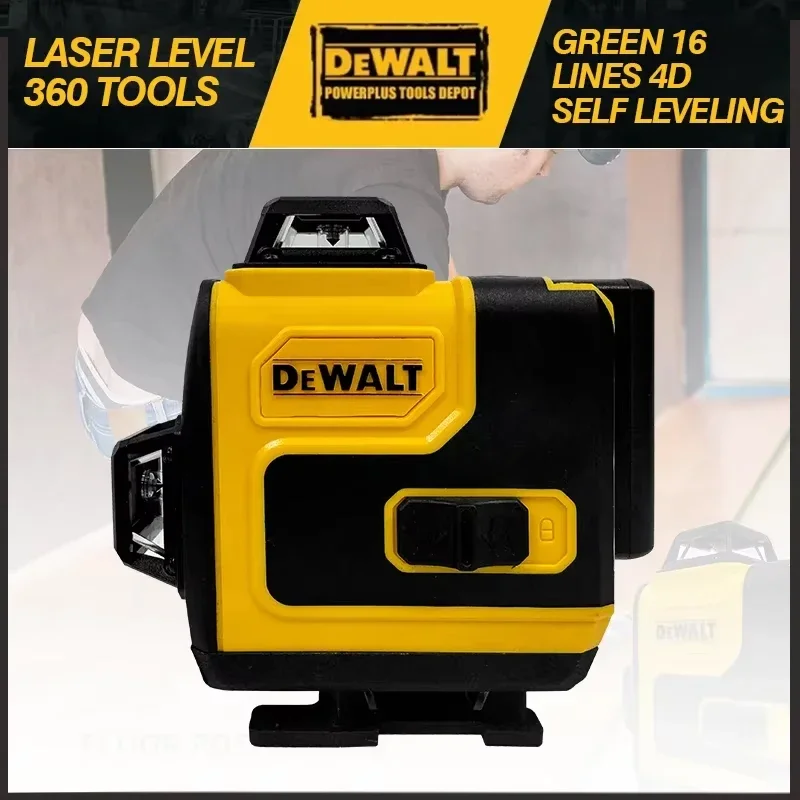 Dewalt Laser Level 360 Green 16 riadky 4D Self vyváženie 360 ​​Horizontálne vertikálne super výkonné stavebné nástroje Originálny