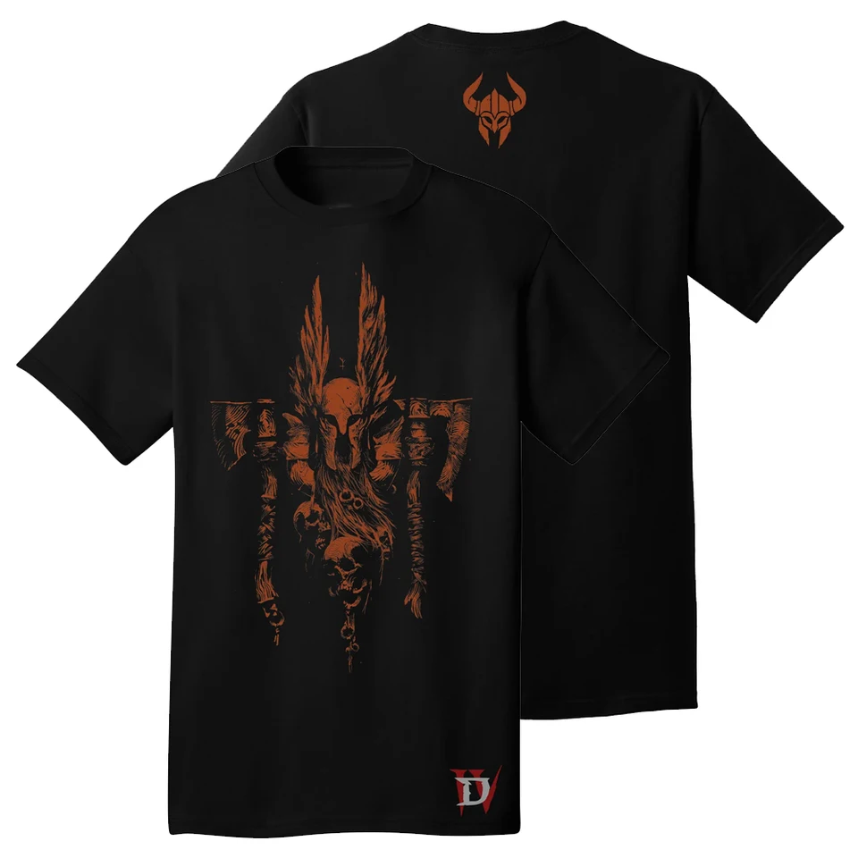 Diablo IV Barbarian Druid Necromancer Rogue čierne tričko Crewneck krátko rukáv TEE Harajuku Streetwear Dámske oblečenie pre ženy