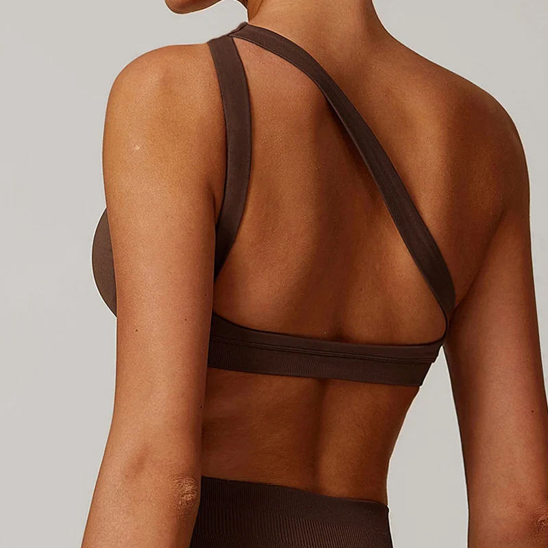 Diagonálne jednokomorové krásne zadné nahé jogy podprsenka Rýchlo vyschnutia Športové elastické intimáty Running Fitness Vest Vesta Dfyne Sports Bra Sportswear Dámska telocvičňa