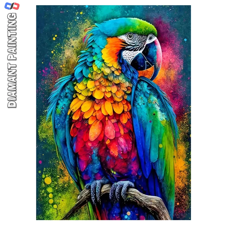 Diamant malerei papagei úroveň Volle quadratische runde Bohrer Mosaik Bunte Vogel Diamant Stickerei súprav