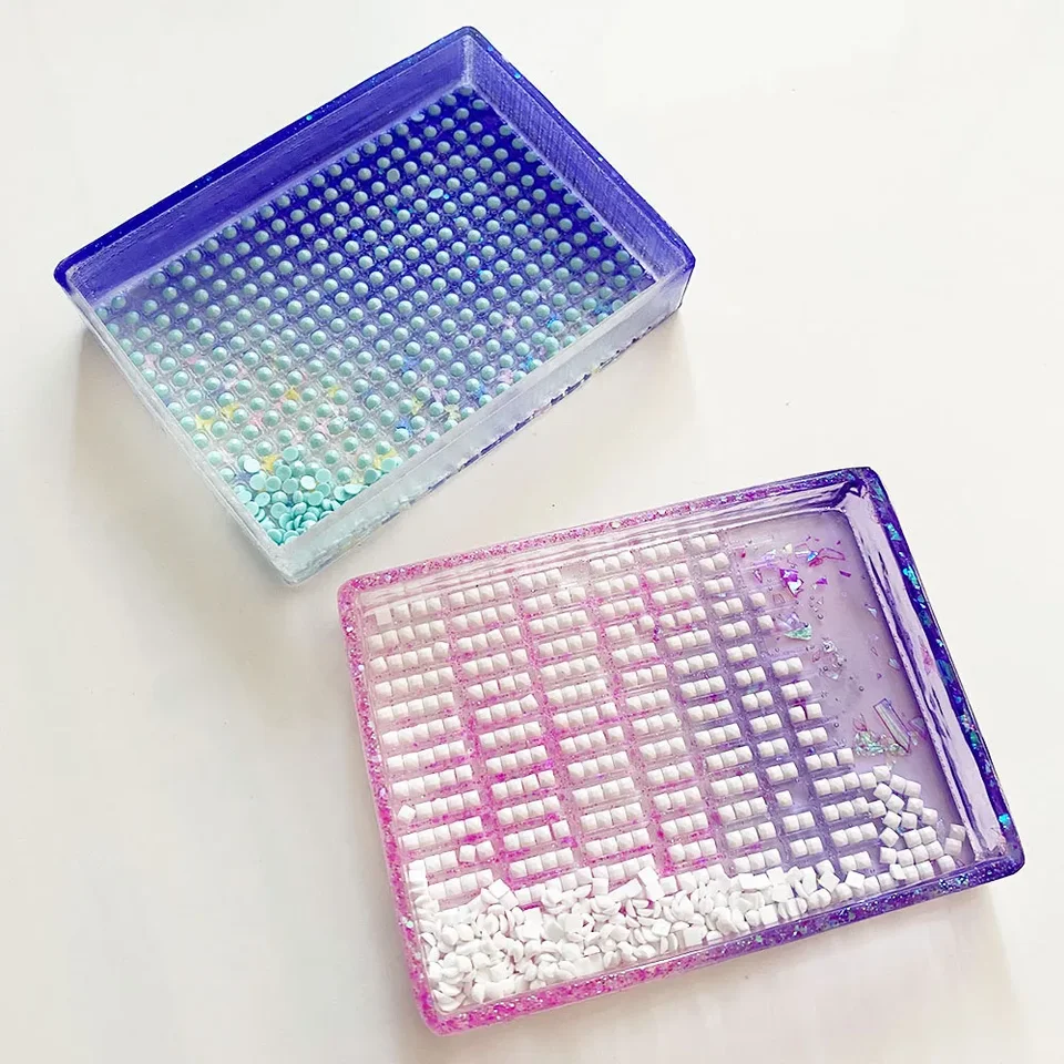 Diamantová maľba Multipvinačné umiestnenie podnosu pre okrúhle a štvorcové vŕtačky Diamond Art Tray Drill Tray Purpurová vŕtačka